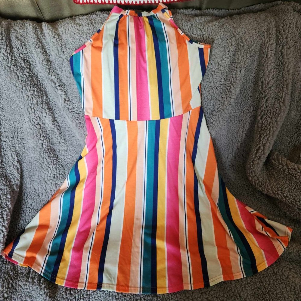Striped halter dress